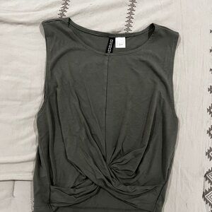H&M Green Tank Top with Tie Front Detail